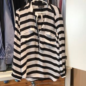 Black and White button down blouse